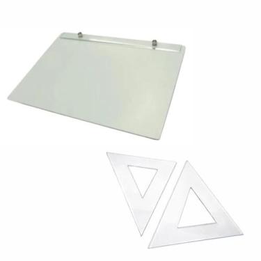 Imagem de Kit Prancheta Engenharia Esquadros Sem Graduação A4B ESQ21 - FENIX