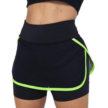 Imagem de Shorts Saia Para Ginastica Academia Tenis Praia Cintura Alta Suplex Fitness Donna Martins