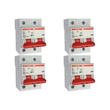 Imagem de Kit C/4 - Disjuntor Steck "Din" Bipolar 80A. C