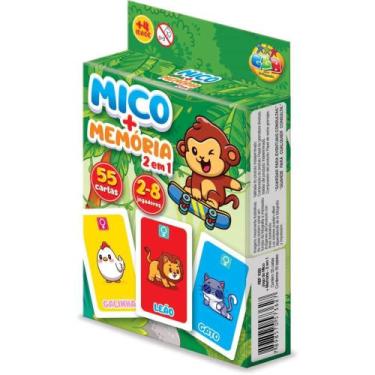 Imagem de Jogo de Cartas Mico + Memória 2 em 1 com 55 Cartas - GGB PLAST