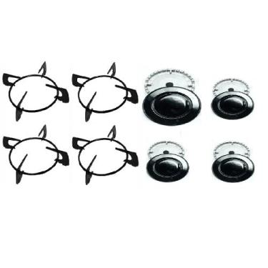 Imagem de Kit Tampa + Bacia + Grelha Peças Cooktop Fogão Fischer 4 B