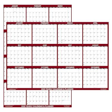 Imagem de Calendário de parede SwiftGlimpse 2025 de 61 cm x 91 cm, dobrável em papel, agenda anual de 12 meses, reversível, horizontal/vertical, marrom
