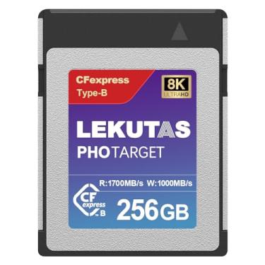 Imagem de LEKUTAS Cartão de memória CFexpress tipo B de 256 GB, R1800MB/s W1500MB/s CFX xqd cartões tipo B para câmeras 8K RAW, compatível com Nikon Z6/Z7/Z9/D6/D500, Canon EOS-1D X Mark III/EOS-R5, S1/S1R, DJI