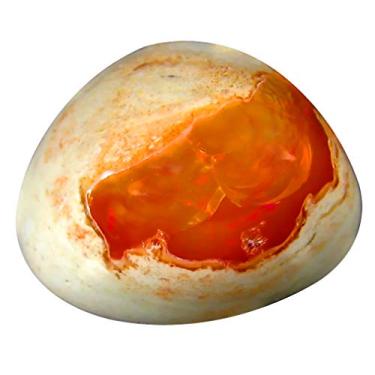 Imagem de Pedra preciosa solta de opala de fogo matricial mexicana não aquecida com cabochão extravagante de 16,03 ct (20 x 17 mm)