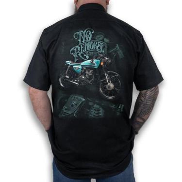 Imagem de Camisa Workshirt Preta Custom CG Cafe Reacer Honda No Remorse, P