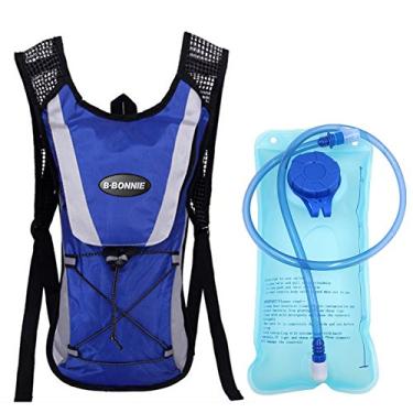 Imagem de Mochila de viagem para ciclismo, ciclismo, bicicleta/caminhada, bolsa de escalada + 2L de hidratação da Monvecle, Azul, 19" x 9.8" x 1.2"
