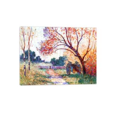 Imagem de MUHJDYC Paisagens famosas pinturas de parede impressões em tela - imagem de arte para sala de estar decoração de parede moderna - reprodução (carrinho por lado do caminho) tela embrulhada 40 x 50