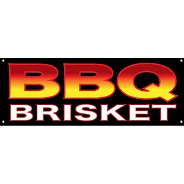 Imagem de 4 Less Co Placa de vinil para churrasco BRISKET de 45 x 121 cm com ilhós de metal kb