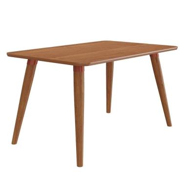 Imagem de Mesa De Jantar Retangular Adele 130x80 Madeira-cinamomo Com Tampo Em Mdf - Cimol Móveis Madeira-cinamomo