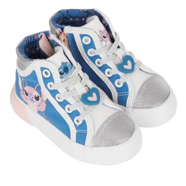 Imagem de Disney Tênis feminino Lilo & Stitch – Lilo and Stitch cano alto atlético – Lilo and Stitch cano alto com cadarço, Top alto azul, 22 BR