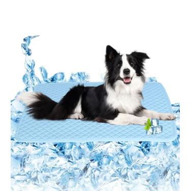 Imagem de SOMOYA Tapete refrescante para cães para animais de estimação, cobertor para canil, tapete de dormir lavável de seda gelo, respirável para cães grandes, gatos, GG