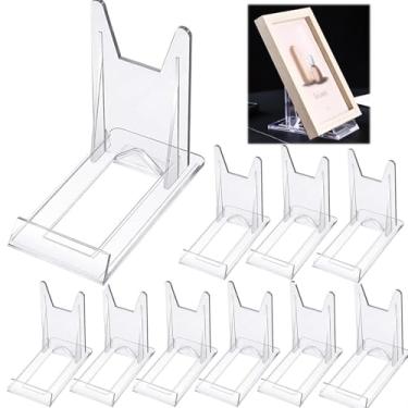 Imagem de Ankeizzy Pacote Com 10 Suportes Para Cartões, Cavalete De Acrílico Transparente, Suporte Fotos, Livros, Cartões Esportivos, Postais, Telefones E Obras Arte