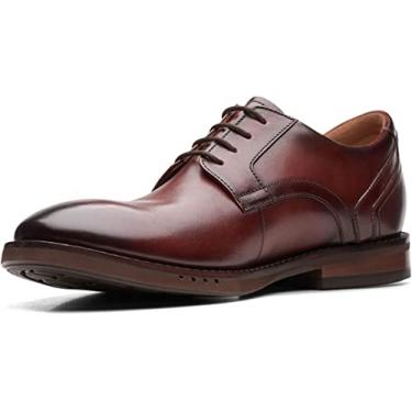 Imagem de Clarks Tênis Derby masculino Un Hugh com cadarço de couro, Couro marrom, 39 BR G