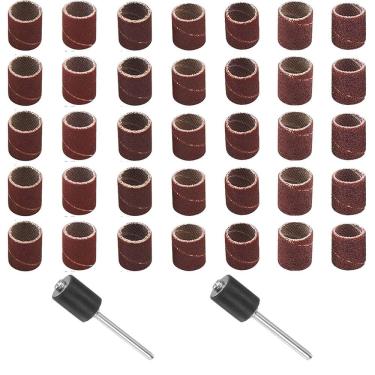 Imagem de Kit 35 Tubo De Lixa 3/8 Grão 80 A 600 2 Haste Micro Retífica