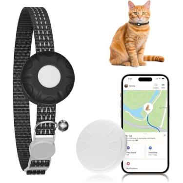 Imagem de ZFSJTAG Rastreador GPS para gatos, rastreador inteligente de gatos, compatível com o aplicativo Find My da Apple (apenas iOS), sem taxa mensal, impermeável, coleira separadora incluída (rastreador