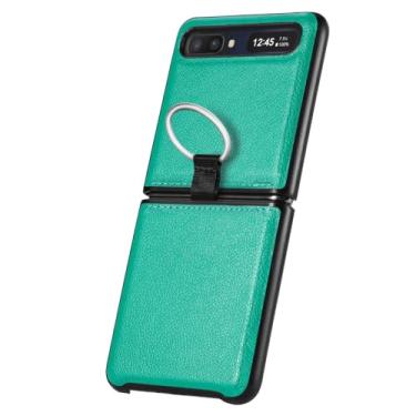 Imagem de Capa de couro confortável para Samsung Galaxy Z Flip 5 3 5G Flip4 flip5 flip2 Flip 4 2 Flip3 Capa protetora contra quedas, verde, para Samsung Z Flip 3