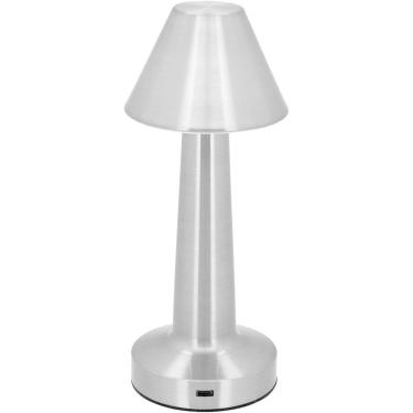 Imagem de Luminária Abajur Led Mesa Usb Metal 21x9x9cm Prata