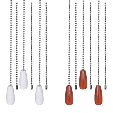 Imagem de ElevateTech 6 peças de extensão de corrente de puxar para ventilador de teto, correntes de bola com contas de iluminação de 30,5 cm, pingente decorativo de madeira, ventilador de teto, enfeite de