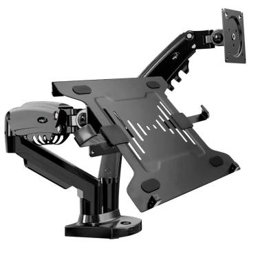 Imagem de Kit Suporte Articulado Monitor E Notebook Pistão F160n + Bandeja Apoio Nbh-2