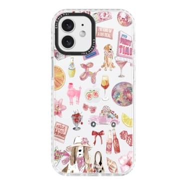 Imagem de ChiCaseVer Capa para iPhone 11, estampa de colagem de festa com cachorros fofos e coquetéis, proteção contra quedas de nível militar, proteção de TPU fino macio rosa feminino e proteção de câmera para