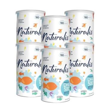 Imagem de Omega 3 DHA 500 Naturalis 180 Cáps 1500mg DHA Kit 6 Latas