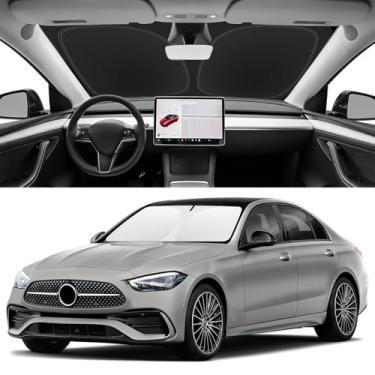 Imagem de Para Benz C-Class Para-brisas Para-brisas Protetor de Para-brisas Compatível com Mercedes Benz Classe C 2015-2023 2024 2025 Mercedes Benz Classe C W205 C250 C300 C400 Capa de Para-brisa Janela