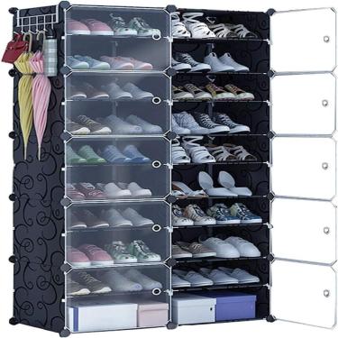 Imagem de Sapateira Dupla Modular Com 20 Prateleiras Que Organiza Até 40 Pares De Sapatos Roupas E Brinquedos Otimizando Espaço