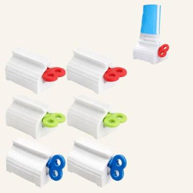 Imagem de 6 Espremedor Pasta de Dente Creme Dental Prático Banheiro - Riodeouro