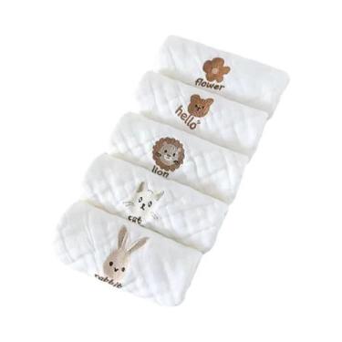 Imagem de Toalhinhas De Algodão Macias Para Bebês E Crianças Pequenas, 5 Peças, 