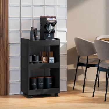 Imagem de Mesa Lateral Balcão Para Organizar Multiuso Modelo Jade Para Casa Preto