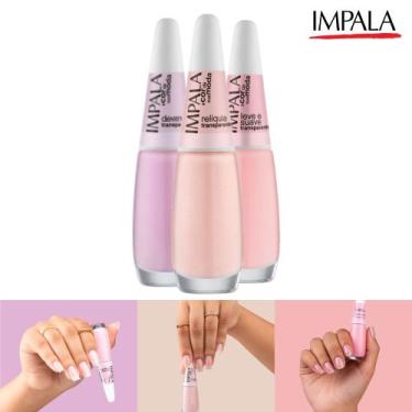 Imagem de Esmaltes Impala Tons Rosados Esmaltes Atacado Efeito Transparente, 3 E