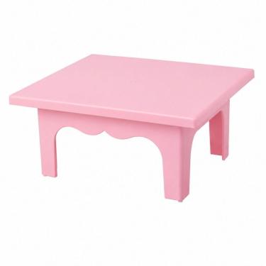 Imagem de Mesinha Decorativa Infantil Rosa com Detalhe Recortado em Plástico 20cm X 14cm X 7cm 1 Unidade Mirandinha
