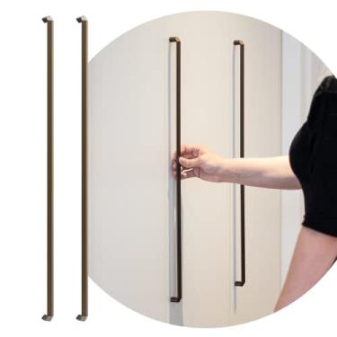 Imagem de 2 Peças Puxador Alumínio Para Porta Guarda Roupa Trip 608mm (Bronze Fosco)