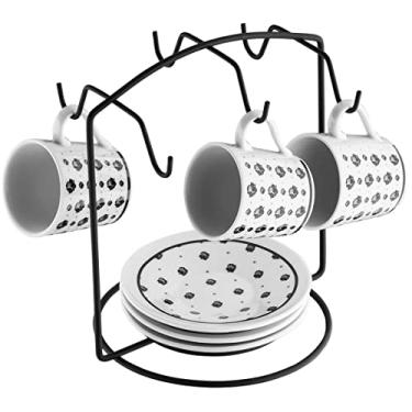 Imagem de Suporte Aramado Grafite Porta 6 Xícaras e Pires Organizador Bancada Schmitt