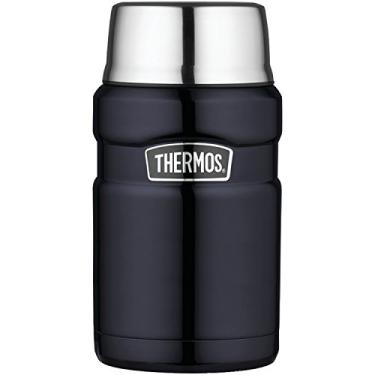 Imagem de Frasco de alimentos Thermos Stainless King, 680 g, azul meia-noite