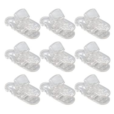 Imagem de Clipe de cordão para aparelhos auditivos, 20 peças suporte para aparelhos auditivos anti-perdidos perfurado transparente para suporte de clipe para aparelhos auditivos