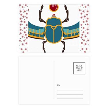 Imagem de Cartão postal Egito vermelho amarelo azul Besouro Atonismo Natal Flor Celebração Cartão postal Bênção