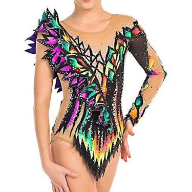 Imagem de Collant De Ginástica Rítmica Roxo, Feminino, Menina, Secagem Rápida, Respirável, Manga Comprida, Roupas De Patinação, Alta Elasticidade, Competição Profissional, Vestido De Patinação Artística,Rox