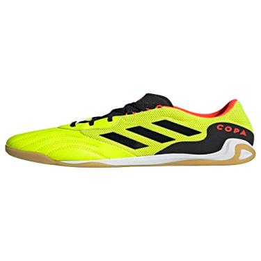 Imagem de adidas Tênis de futebol unissex Copa Sense. 7,6 cm Sala, Team Solar Amarelo/Preto/Vermelho Solar, 9.5 Women/12 Men