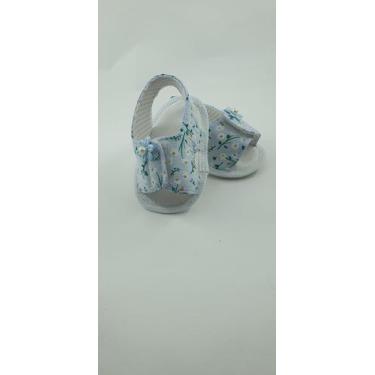 Imagem de Sandálias De Tecido Com Estampa Floral Azul Para Bebê - Cantinho do Be