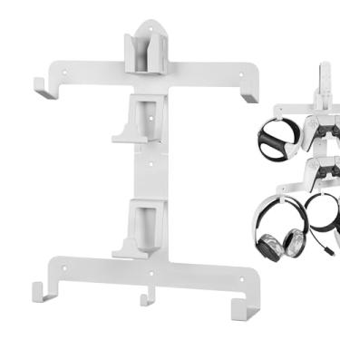 Imagem de Geekria Wall Mount Stand Compatible with PSVR2 PS5, VR Headset and Controller Mount Storage Bracket Holder Hook, VR Game Accessories, PS5 Headset Display Stand, Sturdy Metal Wall Mount Kit (White)
