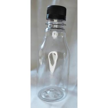 Imagem de Garrafa Coquinho 200ml Transparente Cristal com Tampa Colorida - Kit c