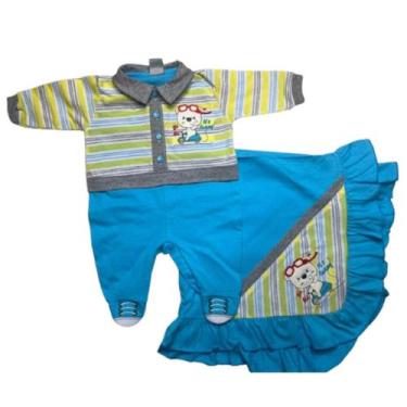 Imagem de Kit Macacão e Manta Saída Maternidade em Malha Menino Menina P - XUKIN