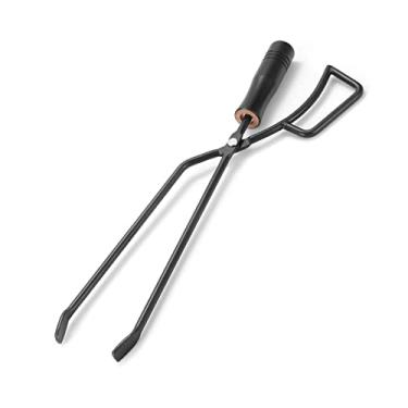 Imagem de Pinça de Carvão para Agarrar Toras, Pinça de Design Alongada Com Bico de Pato e Alça de Madeira Isolada para Acampamento Ao Ar Livre, Churrasco, Piquenique (Preto)