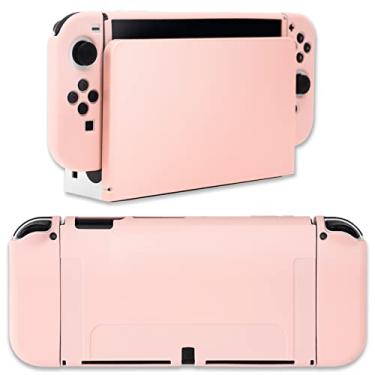 Imagem de BelugaDesign Pink Switch Case Dock Cover Bundle | Pastel Cute Sakura Soft Silicone Dockable Protective Snap on Shell with Hard Dock Slip Sock Set for Women Girls | Compatível com Nintendo Switch new