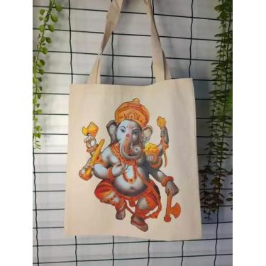 Imagem de Bolsa Ecobag - GANESHA DANÇARINO - Ecológica 100% Algodão Cru - Lojas 