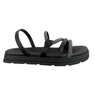 Imagem de Sandalia Papete Moleca Calce Facil Tiras De Brilho 5490.113