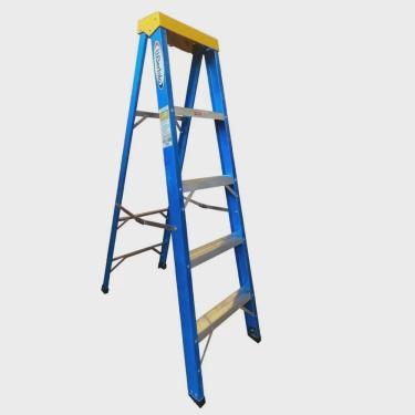 Imagem de Escada em Fibra Tesoura 4 Degraus 1,50m com Patamar Premium WBertolo