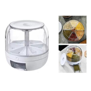 Imagem de Dispenser Giratório P/ Cereais Grãos Alimentos 6 Divisórias - MHR