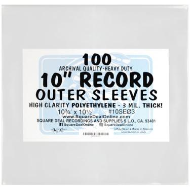 Imagem de 100 Plastic Outer Sleeves for 25cm Vinyl Records 10SE03 - Protect the Record Jacket & Protect Against Dust 3 MIL THICK (Albums / Outersleeves)